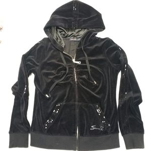 FAB Velour Hoodie w Sequin Embellishments